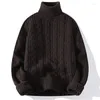 Men's Sweaters White Turtleneck High Collar And Sweater Vintage Pullovers For Man Warm Clothes Pullover Winter Fashion