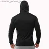 Felpe con cappuccio da uomo Felpe estive sottili a maniche lunghe con cappuccio taglia europea da uomo Fitness Sport Tempo libero Corsa Allenamento PALESTRA Maglione di cotone 100% NuovoL230920