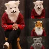 Parti Maskeleri Hareketli Ağız Maskesi Cadılar Bayramı Kostüm Cosplay Mover Wolf Hayvan Panda Husky Orangutan Yapay Kürk 230919