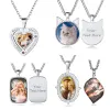 Gepersonaliseerde foto aangepaste hart/ovale/ronde kettingen met verstelbare fotoketting, hanger herdenkingssieraden voor vrouwen meisje LL