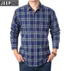 Spirit primavera camisa xadrez masculina inteligente casual manga longa turn down collar blusa masculina puro algodão outono camisas masculinas249n