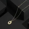 Pendant Necklaces Creative Personality Women Head Necklace For Man Inlaid Zircon Cute Ornaments Simple Jewelry Choker Gifts
