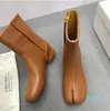 New Glitter Anatomic ankle Tabi Boots chunky heel Round toe cap Fashion Ankle Booties Unisex luxury designer Fashion Cowskin shoes factory footwear