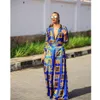 Vêtements ethniques Vêtements africains Femmes Robe européenne Dashiki Imprimer Mode Sexy Casual Lady Chemise lâche Col V Pantalon large Ensemble 3389