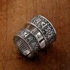 Band Rings 999 Sterling Silver Six-Character Mantra Ring Thai Silver Heart Sutra Retro Men's And Women's Opening Adjustable Jewelry Gift x0920