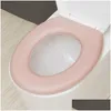 Toiletbrilhoezen Ers wasbare sticker schuim Er waterdichte Sile Four Seasons zachte badkamer Closestool Mat Pad kussen O-vorm Drop D Dhidw