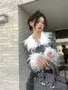 Vestes Femmes Luxe Tricot Zip Up Cardigan Femmes Coréenne Mode Pull Court 2023 Automne Hiver Nouveau À Manches Longues Top Fausse Fourrure Tricots 230920
