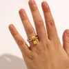 Ring Ring Lock Crystal Sier Gold Gold Never Fade Band Pierścienie Biżuteria Klasyczne akcesoria premium Ekskluzywne z EMED Stamp