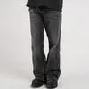 Dżinsy męskie HARAJUKU Umyjne vintage proste szerokopasmowe spodnie dżinsowe Mężczyźni i kobiety High Street Workowca swobodna flary Y2K 1130919