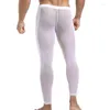 Sous-vêtement thermique pour hommes, Sexy, maille transparente, longs Johns, Legging Transparent, collants, pyjama confortable, bas de pantalon