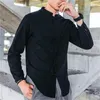 Casual herenoverhemden Heren Chinese knoop met lange mouwen, button-down shirt, strandyoga, dunne shirts, mannelijke streetwear, pure kleur, losse top voor mannen