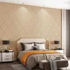 Wallpapers moderno minimalista 3d diamante deerskin veludo adesivos de parede verde escuro quarto sala de estar el fundo papel de parede