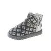 Zimowe kobiety buty czarny srebrny łańcuch miękki środkowy okrągły futrzany futrzany designerka butów śnieżnych Botties Casual Cotton Buty