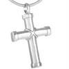 IJD8350 Collana con ciondolo cremazione in acciaio inossidabile con croce, collana con urna ricordo, ceneri di memoria,275p