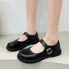 Klänningskor Kvinnor Platform Heels Mary Jane Shoes Simple Black Lolita Shoe JK Student College Sweet Medium Heel Women's Single Pumps 230920