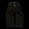 Jeans pour hommes Y2K Jeans Harajuku rétro crâne graphique Baggy Jeans pantalon noir hommes Punk Rock Hip Hop gothique pantalon large Streetwear 230920