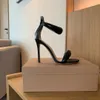 Gianvito Rossi designer de sandálias femininas de salto alto 100% couro real 10,5 cm 8,5 cm tira no tornozelo sandálias envoltórias sola dérmica verão luxo EU34-43 salto com zíper traseiro bijuterias