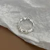 Irregular Silver Pearl Rings for Women Female Fashion Trendy Opening Adjustable Finger Ring Engagement Party Jewelry Wholesale YMR031
