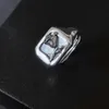 Bandringe, Eheringe, 925er-Sterlingsilber, unregelmäßiger quadratischer Stein, offen, für Frauen, weiblich, einfacher Retro-Stil, handgefertigt, feiner Schmuck, Bijoux, Geburtstag, 230712 x 0920