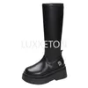 Boots Platform Y Heeled Mid Mid Galf for Women 2023 Designer Casual Punk Gothic Autumn Black Shoes 230920