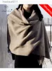Cape Femme 100% laine écharpe femmes épaississement cachemire hiver cicatrices châles mode femme Pashmina foulards surdimensionné garder au chaud chaînes 300g L230920