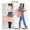 Duffel Bags Ladies Large PU Folding Suit Bag Capacity Hand Luggage Travel Multifunctional Storage