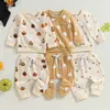 Giyim Setleri Toddler Bebek Bebek Erkekler Cadılar Bayramı Doğum Kıyafet Uzun Kollu Sweatshirt Üstleri Kabak Baskı Drawstring Pants 230919