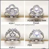 Jewelry Settings Wholesale Pearl Ring S925 Sier 18 Styles For Women Mounting Rings Adjustable Size Blank Diy Gif Drop Deliver Dhgarden Otgdq