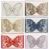 Cartes de voeux 50pcs papillon découpé au laser carte d'invitation de mariage couvre fête carte postale décoration de fiançailles d'affaires 230919