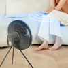 Ventilatore da soffitto da campeggio con treppiede con telecomando, batteria da 10000 mAh, ventilatore da scrivania con timer per la casa, caricabile tramite USB, con lampada a LED