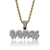 Hip Hop Iced Out Volledige CZ Steen Goudkleurige SAVAGE Hanger Ketting202B