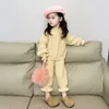 Ensembles de vêtements pour enfants, ensemble de vêtements tricotés pour filles, pull et pantalon Vintage de Style coréen, costume 2 pièces 230919