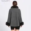 Women's Cape Office Lady's Casual Winter Cloak Faux Fur Collar Patchwork Women Woolen Capes Loose Thick Aline Elegant Jacket Warm Coat Poncho L230920