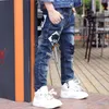 Jeans IENENS Fashion Boys Spring Autumn Long Pants Young Boy Straight Denim Trousers Elastic Waist Cowboy Plus Size 230920