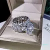 Pierścienie zespołowe 2021 NOWOŚĆ BIRKLING Luksusowa biżuteria pierścienie para duży owalny cięty biały topaz cZ diamentowy szlachetki kobiety