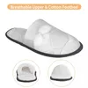 Slippers Winter Slipper Woman Man Fluffy Warm Abstract White Hole Mesh House Shoes