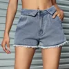 Damen-Jeans, Micro-Stretch-Knopf, modische Taillen-Shorts