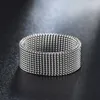 Trouwringen 8 mm breed roestvrijstalen ringen paar ringen vervormbare mesh accessoires voor vrouwen mannen sieraden huwelijkscadeau 230919