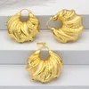 Wedding Jewelry Sets Brazilian Gold Set for Women Plated Necklace Dubai African Hoop Earrings Pendant For Bridal 230920