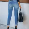 Jeans da donna Moda Street Style Pantaloni in denim slim a vita media strappati Abbigliamento da donna