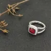 Designer venda quente DY banda anéis torcido duas cores cruz pérolas anel para mulheres 925 prata esterlina vintage dy jóias luxo moda diamante presente de casamento