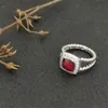 Bague d'amour de créateur vente chaude DY bande anneaux torsadés deux couleurs perles croisées pour femmes 925 en argent sterling Vintage dy bijoux de luxe mode diamant cadeau de mariage