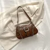 Borse da sera Y2K Borsa da donna vintage sotto le ascelle Borsa coreana casual carina a tracolla bianca da donna in pelle con cerniera Borsa a tracolla alla moda per ragazze