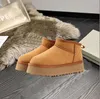 2023 Femmes Hiver Ultra Mini Boot Designer Bottes à plate-forme australienne pour hommes en cuir véritable chaud cheville fourrure chaussons chaussure de luxe EU44 Bottes de neige pour femmes XXOOXO