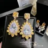 Brincos pendurados 2023 na moda 925 prata agulha citrino gota brinco exagerado borla longo dangler para festa de casamento feminino presente de aniversário