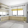 Gardin gul abstrakt geometriska linjer kort tyll kök litet ren vardagsrum hem dekor voile gardiner