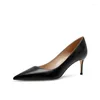 Scarpe eleganti Décolleté Donna Pelle di pecora di lusso Slip on Solid Tacchi alti e sottili OL Festa di nozze Autunno Primavera Donna Sapatos Offerta