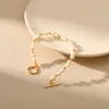 Strand Vlen Bracelet de perles d'eau douce naturelles pour femmes bijoux de luxe perles plaquées or Bracelets empilables Pulseras Mujer fille cadeau