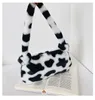 Waist Bags Y2k Korean Plush Retro Leopard Print For Women Underarm Zebra Pattern Fluffy Tote Small Purses Handbags