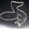 Nieuw uit brief logo Silver Arrow witte ring hanger ketting heren- en damessieraden hiphop Fashion Necklace311Z